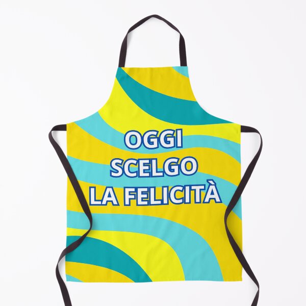 Item preview, Oggi Scelgo La Felicità – Italian Inspirational Quote in Blue & Yellow designed and sold by icreativestudio.