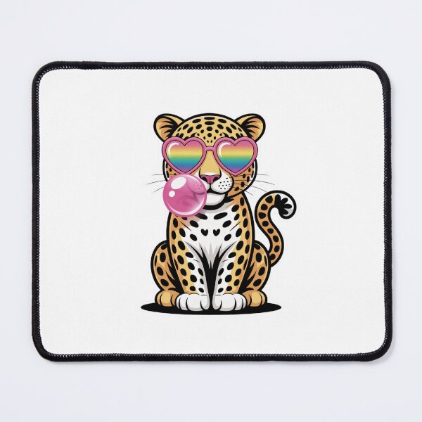 Item preview, Cute Leopard Blowing Bubble Gum Rainbow Sunglasses designed and sold by DariaOltes.