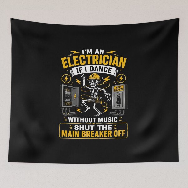 Item preview, Funny Electrician Skeleton Shirt I’m An Electrician If I Dance Without Music Shut The Main Breaker Off Electrician Humor Gift designed and sold by Doodle ⭐⭐⭐⭐⭐.
