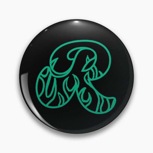 Item preview, Groovy Retro Teal Fiery Letter R Monogram designed and sold by CamilasPrints.