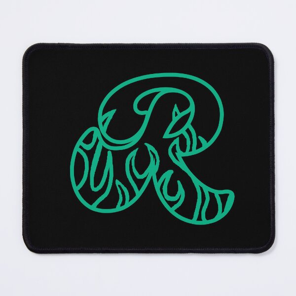 Item preview, Groovy Retro Teal Fiery Letter R Monogram designed and sold by CamilasPrints.