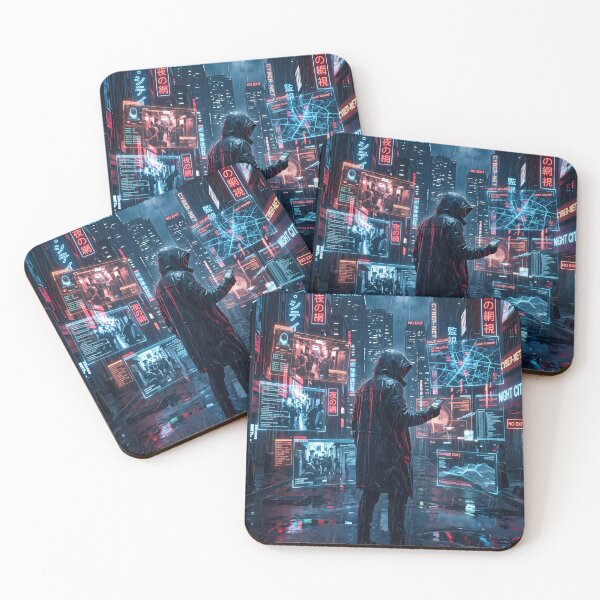 Item preview, Night Ninja Cyberpunk Fantasy RPG Sci Fi Art designed and sold by ART ATTACK ZONE.