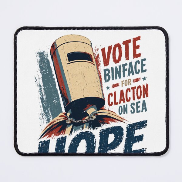 Item preview, Vote Bin Face For Clacton On Sea Hope Count Bin Face 2026 UK Election Satire Political Humor designed and sold by HumansStuck12.