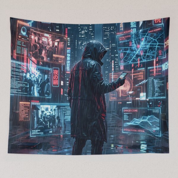 Item preview, Night Ninja Cyberpunk Fantasy RPG Sci Fi Art designed and sold by ART ATTACK ZONE.