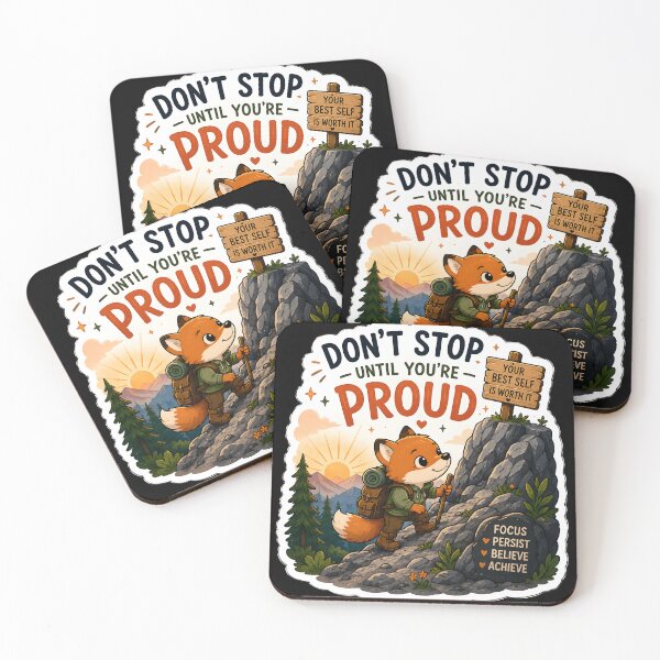 Item preview, Don't Stop Until You're Proud Fox Sticker | Motivational Success Quote | Productivity Gift designed and sold by GenZStickerHub1.
