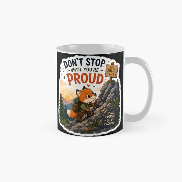 Item preview, Don't Stop Until You're Proud Fox Sticker | Motivational Success Quote | Productivity Gift designed and sold by GenZStickerHub1.