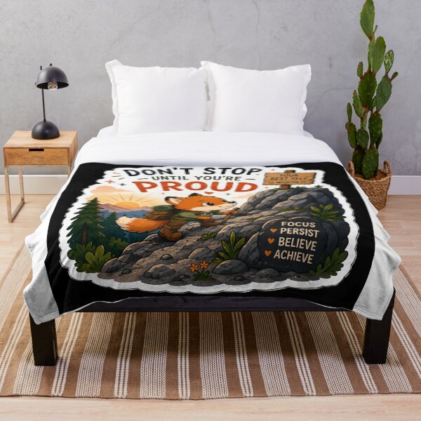 Item preview, Don't Stop Until You're Proud Fox Sticker | Motivational Success Quote | Productivity Gift designed and sold by GenZStickerHub1.