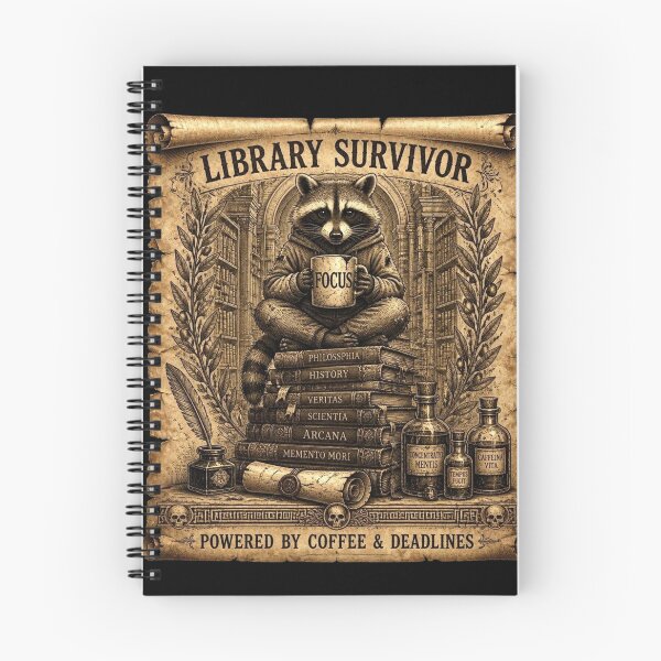 Item preview, Library Survivor Funny Raccoon Student Design designed and sold by thoughtswear.