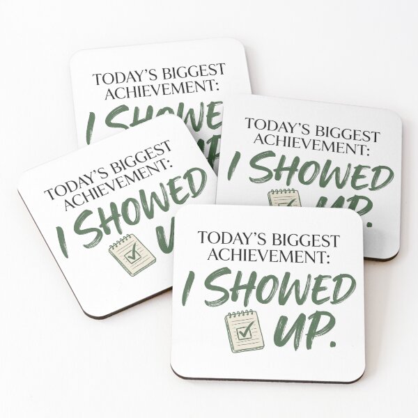 Item preview, Today's Biggest Achievement I Showed Up Funny Motivation Typography Shirt designed and sold by softmind studio.