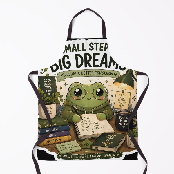 Item preview, Small Steps Big Dreams Cute Frog Sticker | Study Motivation | Productivity Aesthetic designed and sold by GenZStickerHub1.