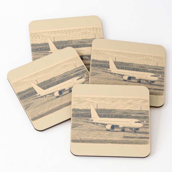 Item preview, Vintage Engraving Style Passenger Jet Taxiing Illustration designed and sold by EMaviation_.