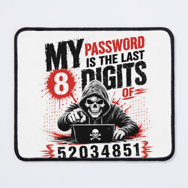 Item preview, My Password Is The Last 8 Digits Of 52034851 Cybersecurity Hacker Programmer Tech Humor designed and sold by HumansStuck12.