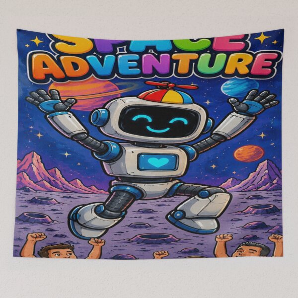 Item preview, cyber robot in space designed and sold by JMAVILA ART.
