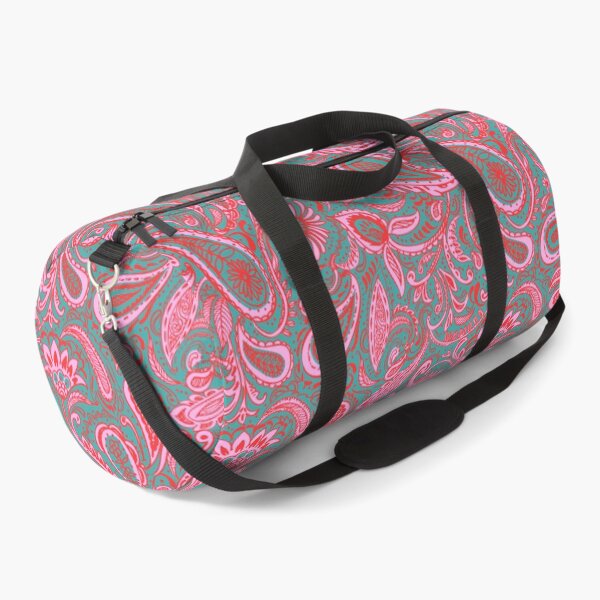 Item preview, Pink and red paisley pattern on green designed and sold by bokasin.