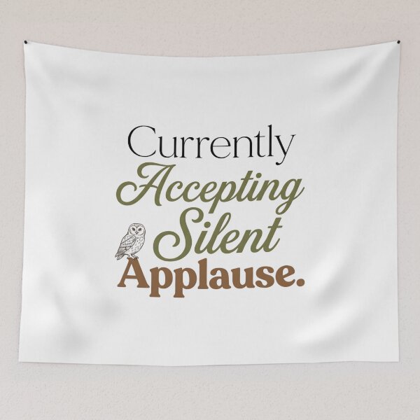 Item preview, Currently Accepting Silent Applause Funny Introvert Typography Shirt designed and sold by softmind studio.