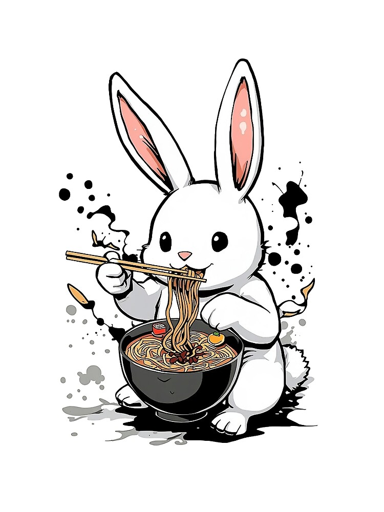 Thumbnail 3 of 3, Scarf, Ramen Rabbit designed and sold by Interdit.