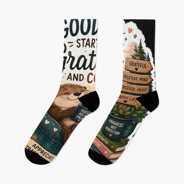 Item preview, Good Days Start With Gratitude And Coffee Sticker | Cozy Coffee Lover Aesthetic | Morning Motivation designed and sold by GenZStickerHub1.