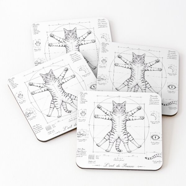 Item preview, The Art of Poussa - The Anatomical Vitruvian Cat designed and sold by Natalia-Vlad.