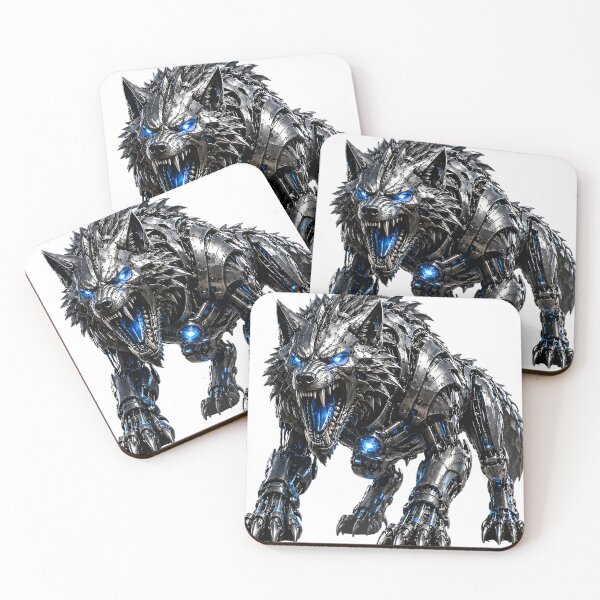 Item preview, Steel Dire Wolf V5 – Mechanical Cyber Wolf | Industrial Metal Beast designed and sold by SteelCoat Studio.