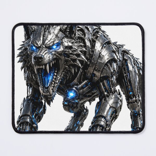 Item preview, Steel Dire Wolf V5 – Mechanical Cyber Wolf | Industrial Metal Beast designed and sold by SteelCoat Studio.