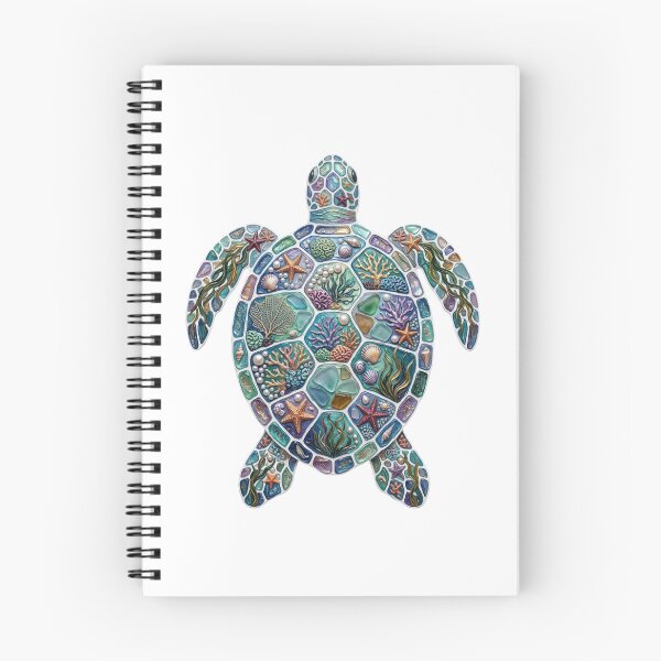 Item preview, Mosaic Sea Turtle with Coral Reef Shell | Tropical Ocean designed and sold by SOUFIANE1991.