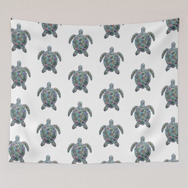 Item preview, Mosaic Sea Turtle with Coral Reef Shell | Tropical Ocean designed and sold by SOUFIANE1991.