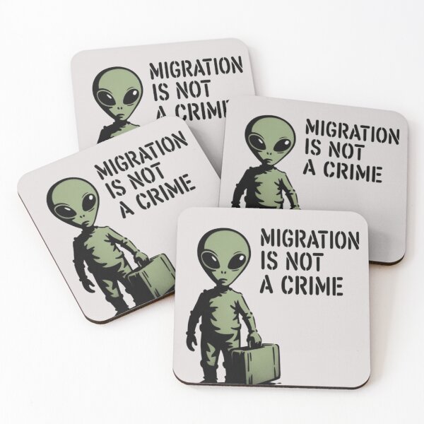 Item preview, Banksy Alien - Migration is not a crime designed and sold by 123ks.