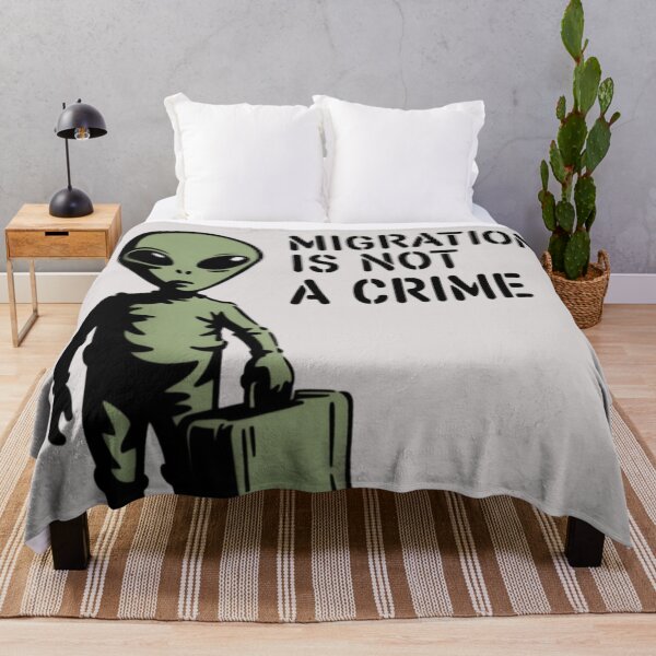 Item preview, Banksy Alien - Migration is not a crime designed and sold by 123ks.