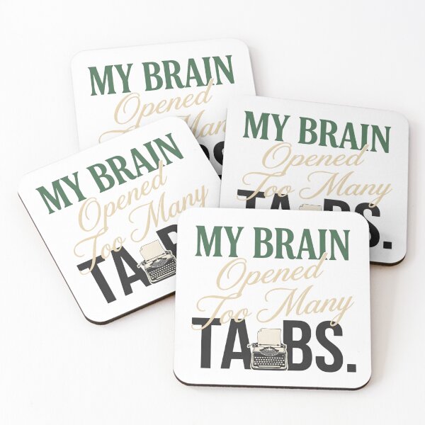 Item preview, My Brain Opened Too Many Tabs Funny Overthinking Typography Shirt designed and sold by softmind studio.