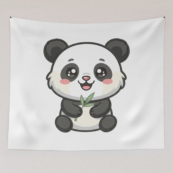 Item preview, Kawaii Panda Cub with Bamboo Leaf designed and sold by Aries Creation Store.
