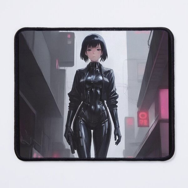 Item preview, Cyberpunk Woman Walking Through Neon City designed and sold by D6rkT3chDemon.