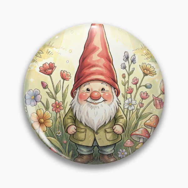 Item preview, Whimsical Garden Gnome Watercolor | Cottagecore Floral Illustration | Enchanted Forest Wall Art designed and sold by pinkal.