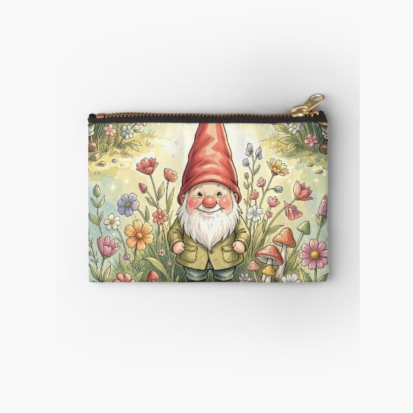 Item preview, Whimsical Garden Gnome Watercolor | Cottagecore Floral Illustration | Enchanted Forest Wall Art designed and sold by pinkal.