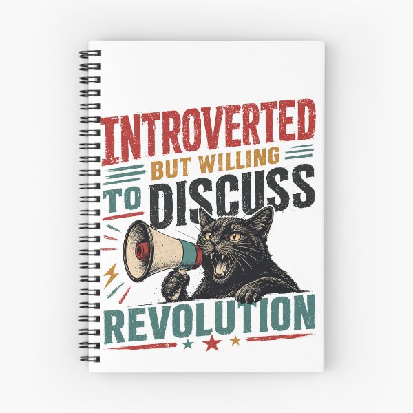Item preview, Introverted But Willing To Discuss Revolution Introvert Activist Cat designed and sold by HumansStuck12.