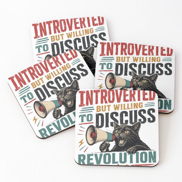 Item preview, Introverted But Willing To Discuss Revolution Introvert Activist Cat designed and sold by HumansStuck12.