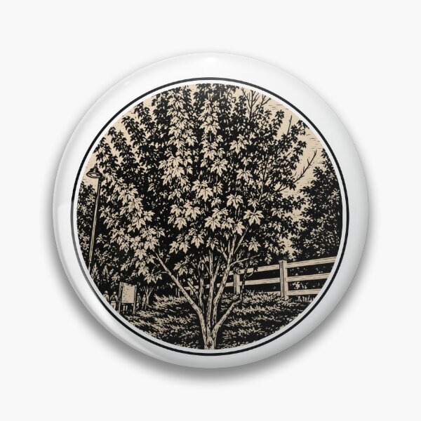 Item preview, Park Tree in Sunlight | Nature ink art designed and sold by Linoluca.