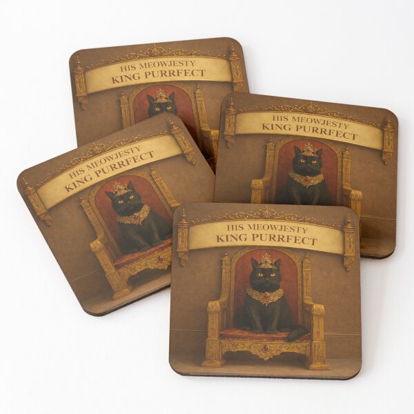 Item preview, Black Royal Cat – His Meowjesty King Purrfect designed and sold by PurrfectWhisper.
