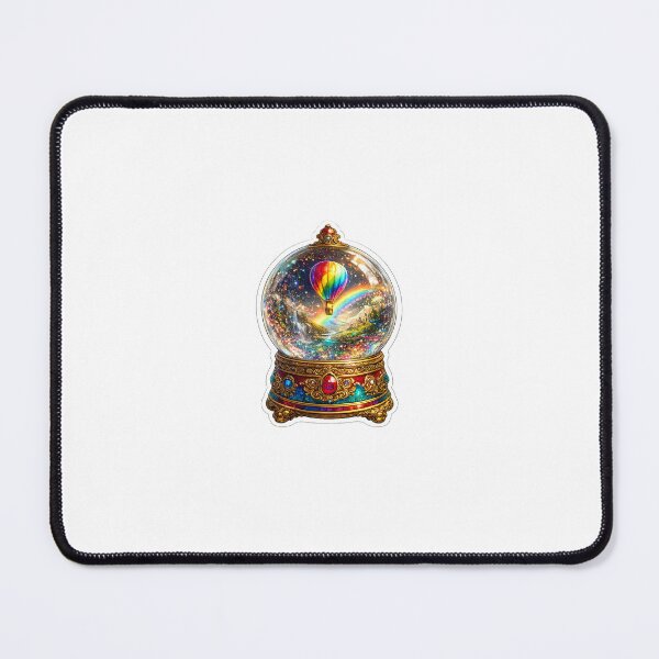 Item preview, Rainbow Hot Air Balloon Snow Globe Sticker designed and sold by PawsAndpetalstudio.