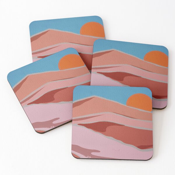 Item preview, Desert Sunset Dunes – Retro Pink Landscape Print designed and sold by BuckaBaby.