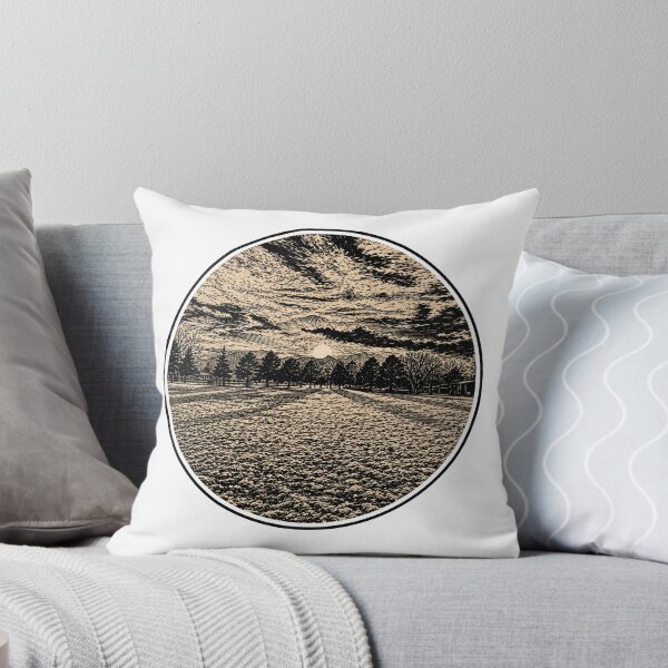 Item preview, Sunset Over an Open Field | Landscape ink art designed and sold by Linoluca.