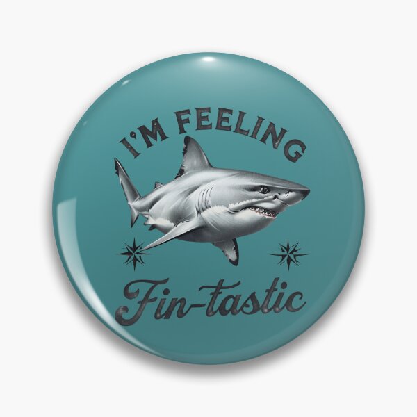 Item preview, Funny picture of a shark with the words, I'm feeling fintastic'. designed and sold by lucyinspace.