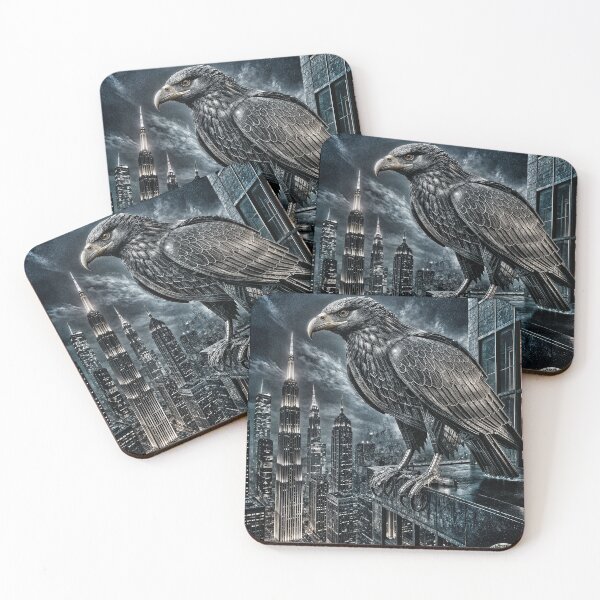 Item preview, Metal Eagle Art Print Urban Skyline designed and sold by The Empire Of Digital Art..
