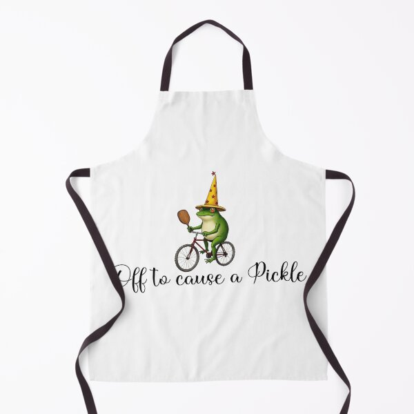 Item preview, Off To Cause A Pickle | Funny Frog on Bike designed and sold by WonderWaresGifts.