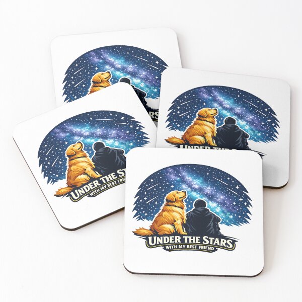 Item preview, Under the Stars With My Best Friend – Golden Retriever Night Sky Design, Dog Lover Badge Art designed and sold by Sahil Randhawa.