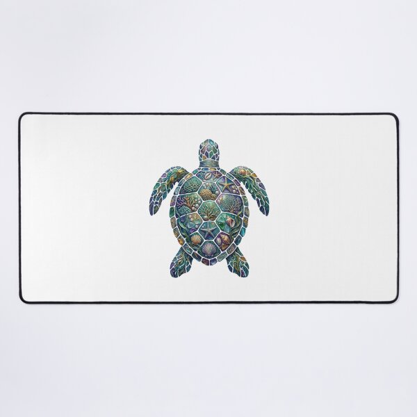 Item preview, Mosaic Sea Turtle with Coral Reef Shell | Tropical Ocean designed and sold by SOUFIANE1991.