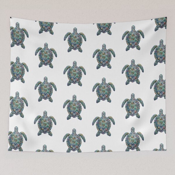 Item preview, Mosaic Sea Turtle with Coral Reef Shell | Tropical Ocean designed and sold by SOUFIANE1991.