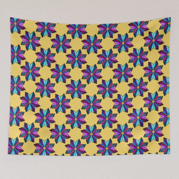 Item preview, Zentangle Flower on a Yellow Background Seamless Pattern designed and sold by dotdotsmilecreative.