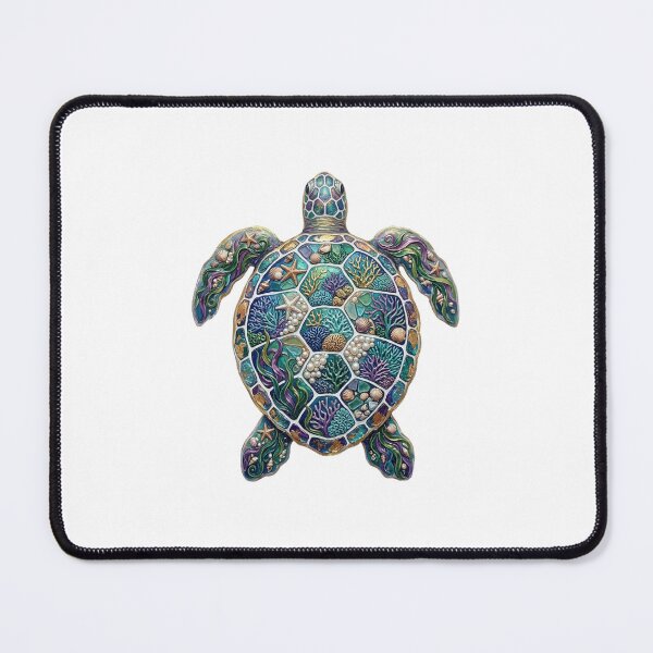 Item preview,  Mosaic Sea Turtle with Coral Reef Shell | Tropical Ocean designed and sold by SOUFIANE1991.