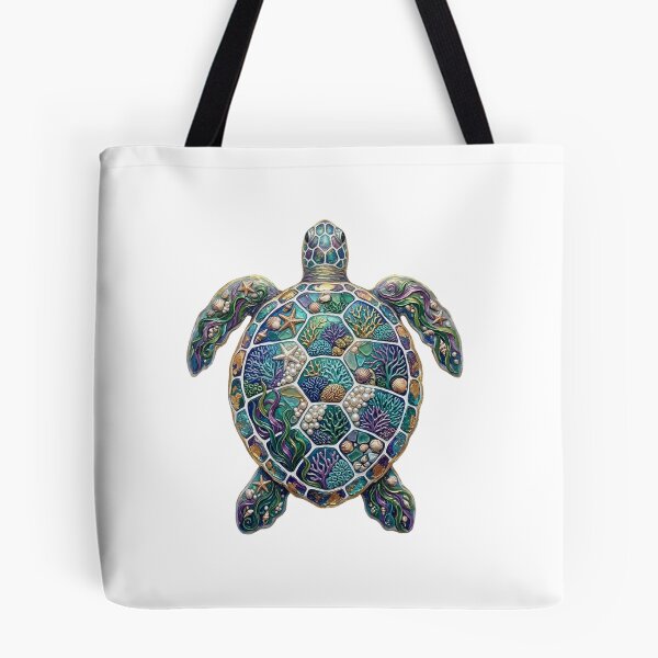 Item preview,  Mosaic Sea Turtle with Coral Reef Shell | Tropical Ocean designed and sold by SOUFIANE1991.