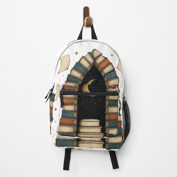 Item preview, Moonlit Gothic Doorway Built From Antique Books designed and sold by Whimsy Paw Studio | Cute Animal Art.